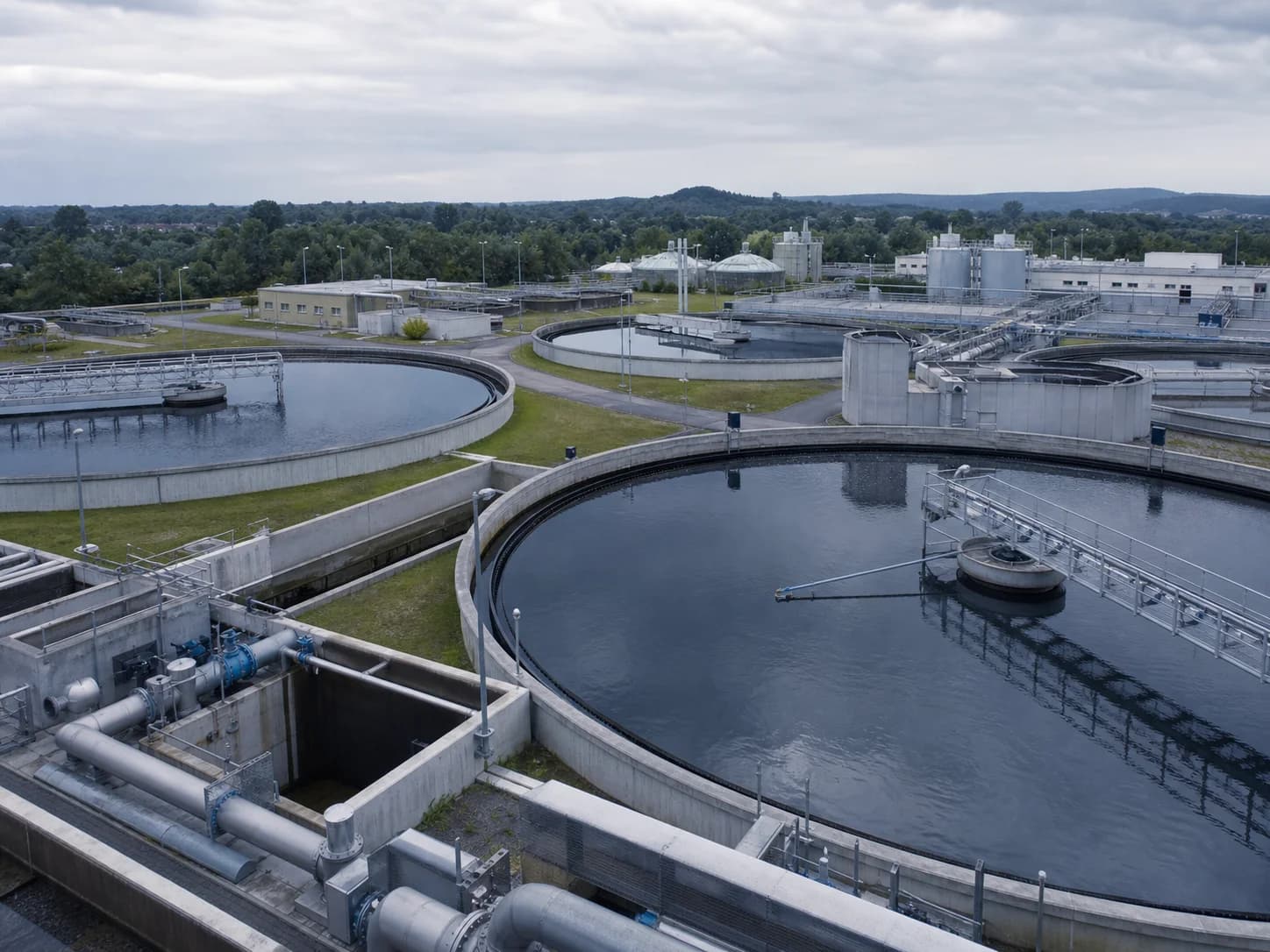 Denizli Industrial Zone wastewater treatment plant, mechanical, SCADA and engineering subcontract — illustrative image, not an on-site photograph