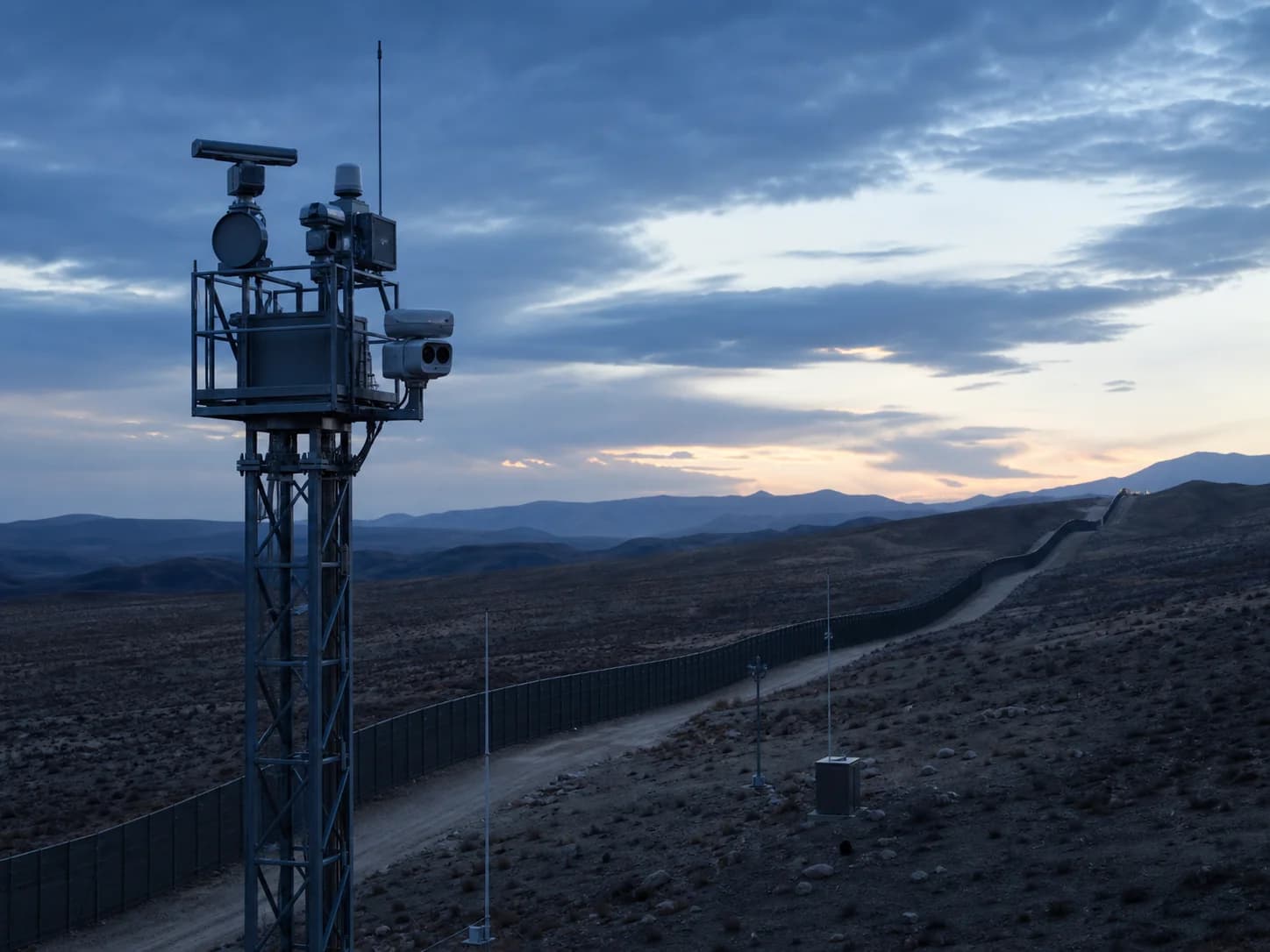 Long-range thermal surveillance system EPC for national border security — illustrative image, not an on-site photograph
